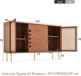 Rattan Sideboard Cabinet for Living Room
