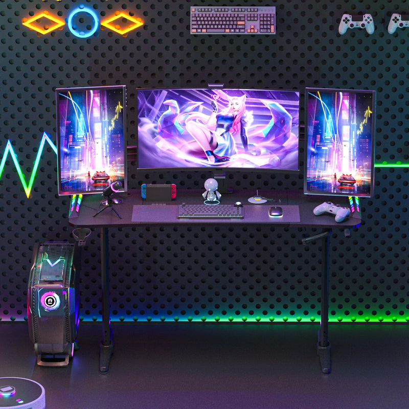 Height Adjustable Computer Desk with RGB LED Lights