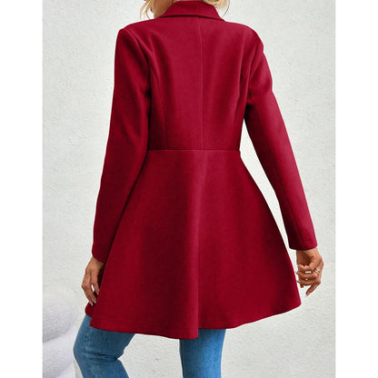 Long sleeve lapel button-up work coat