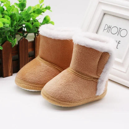 Soft sole fur snow boots