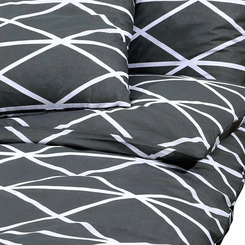 Luxury grey cotton duvet cover set