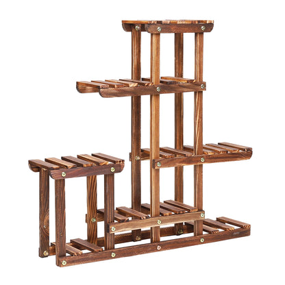 Indoor outdoor wood plant shelves