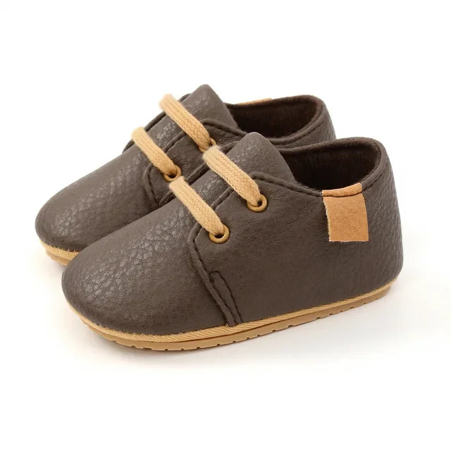 Solid leather non-slip sole baby shoes