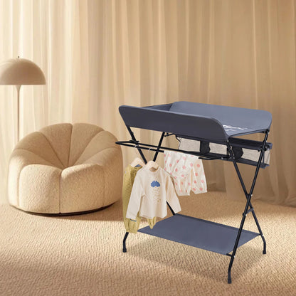 Folding Infant Diaper Nursery Organizer Changer Unit