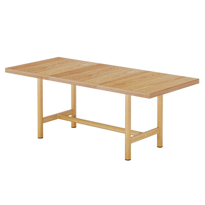 Rectangular dining table with metal legs