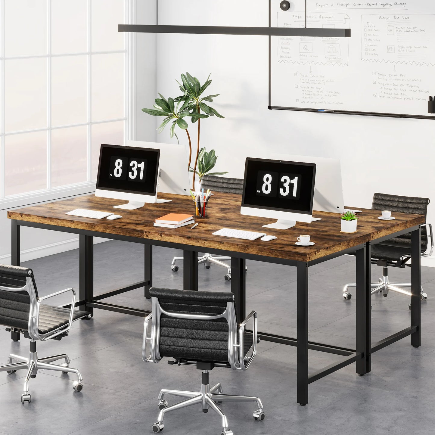Large office double computer desk