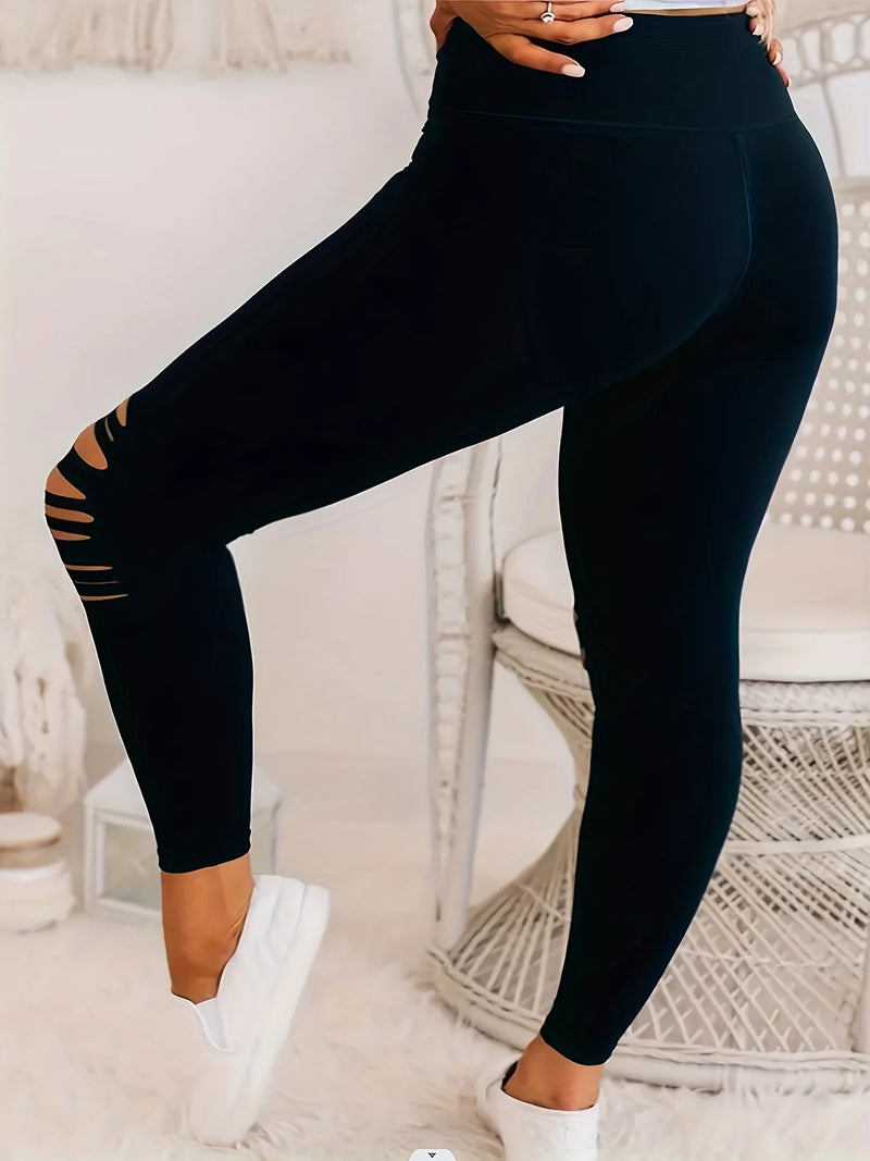 Women's Ripped High Elastic Leggings