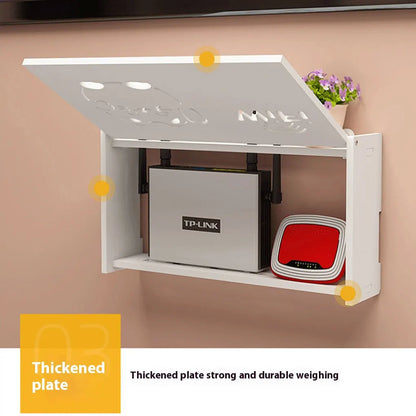 Wall mounted wireless router rack