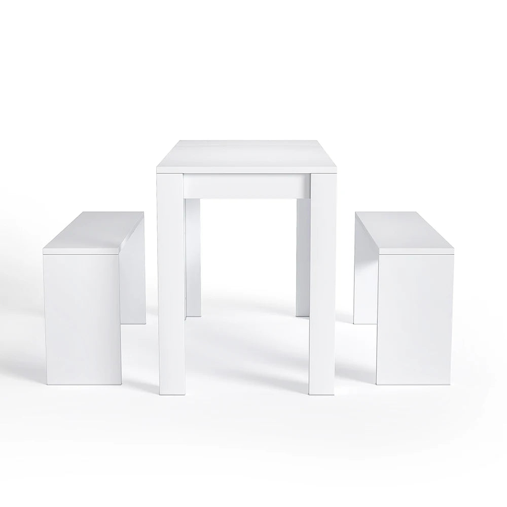 Modern dining table and benches set