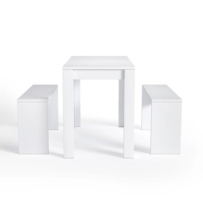 Modern dining table and benches set
