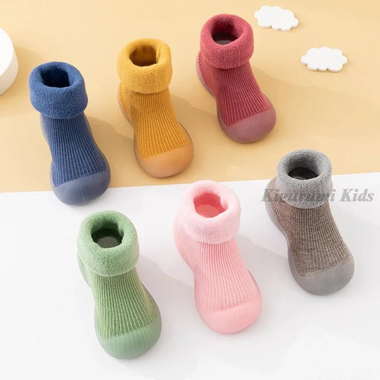 Anti-slip velvet knit winter kid's boots