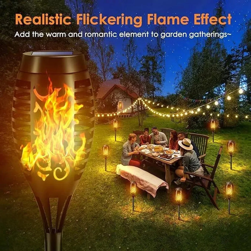 4X Flame Effect Solar Outdoor LED Torch Lamp