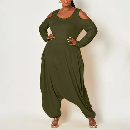 Cross-pants loose wide-leg jumpsuit