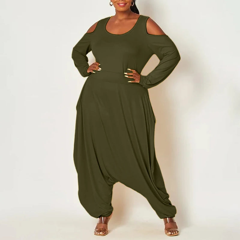 Cross-pants Loose Wide-leg Jumpsuit