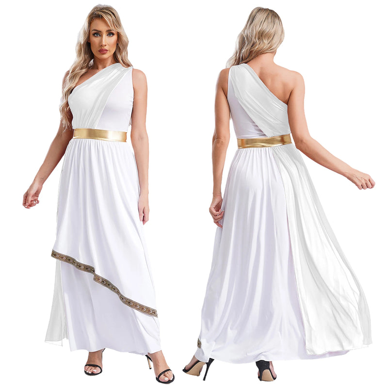 One Shoulder Chiffon Overlay Vintage Dress