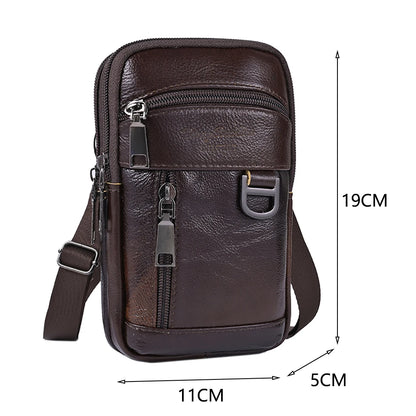 Genuine leather cowhide vintage belt pouch