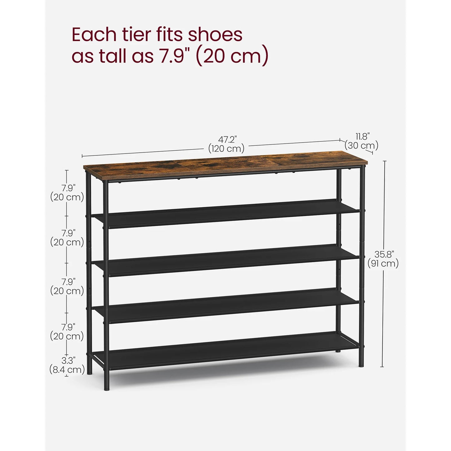 5 Tier Narrow Shoe Storage Organizer