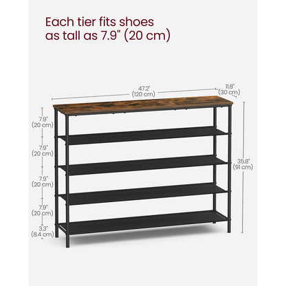 5 Tier Narrow Shoe Storage Organizer