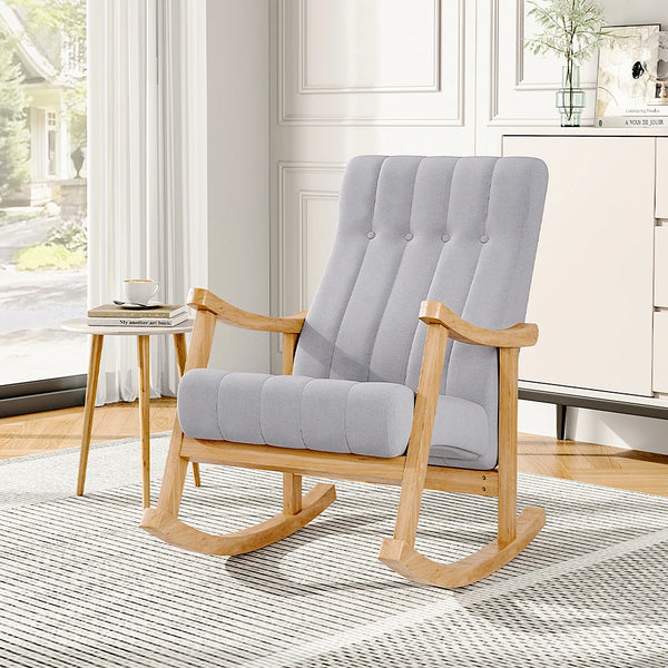 Velvet Upholstered Tufting Rocking Chair