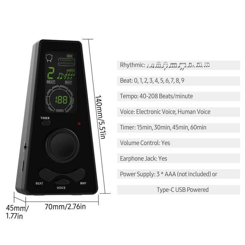 Electronic Digital Metronome with Timer