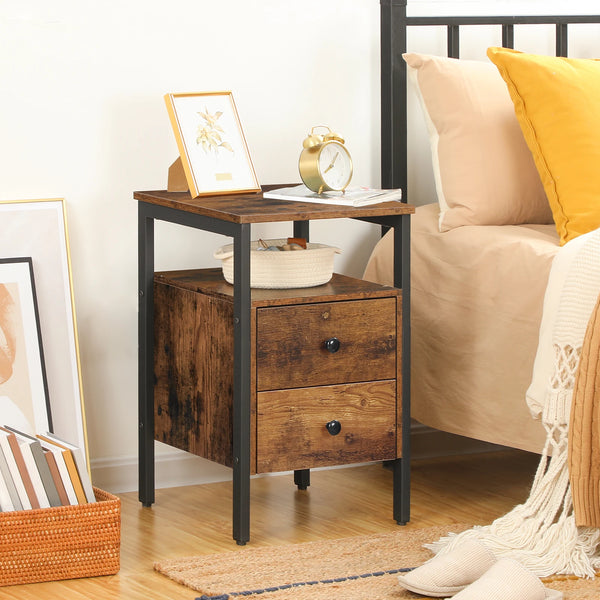 Nightstand Bedside Table with 2 Drawers