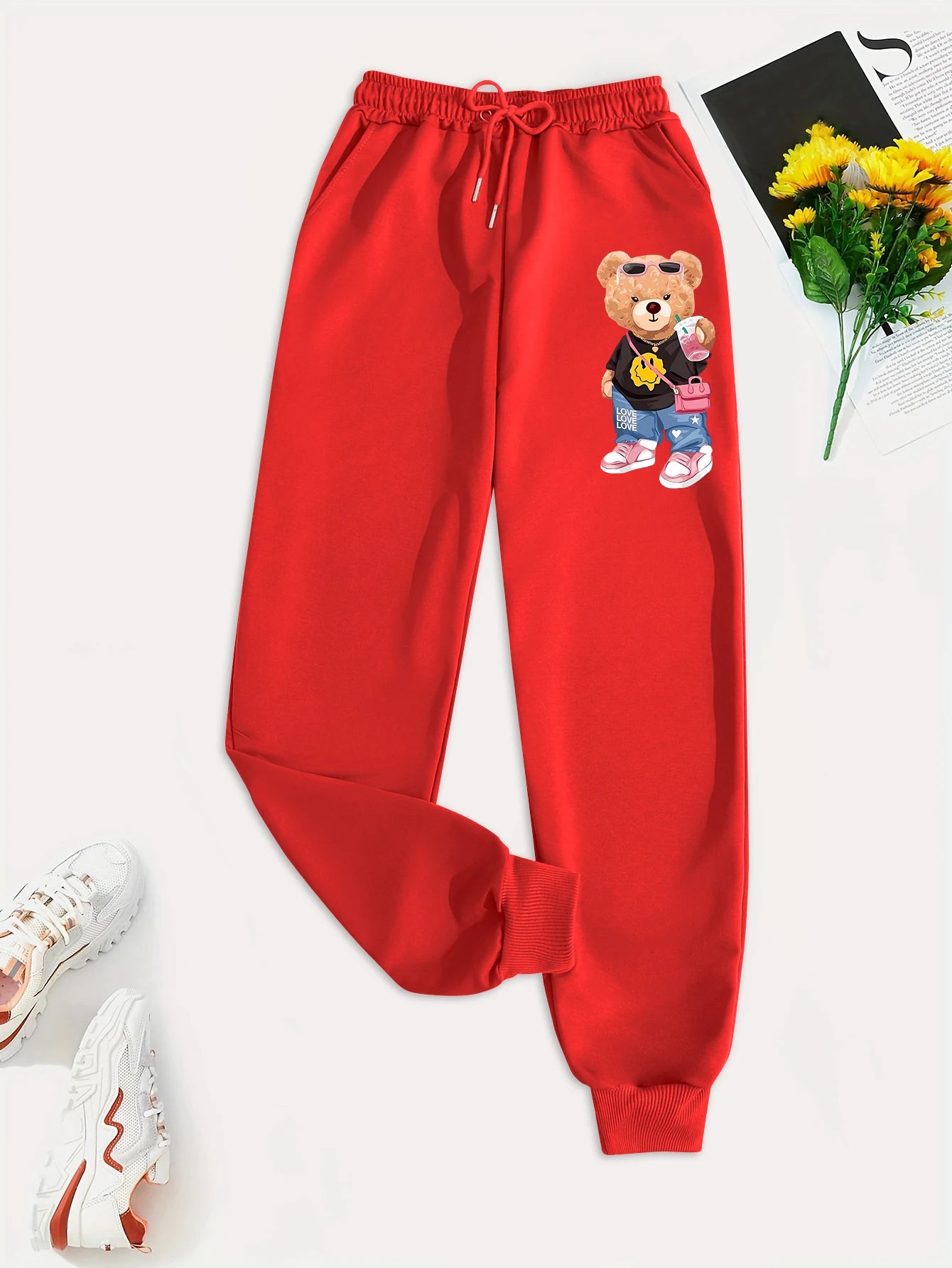 Loose fashion drawstring pockets sweatpants