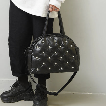 Women's shell quilted lattice bag