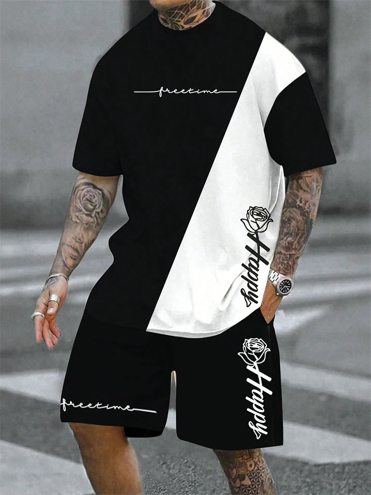 Fashion t-shirt shorts suit