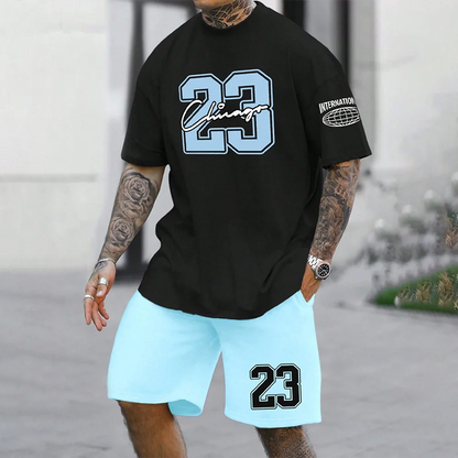 Loose digital print quick drying men's set