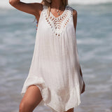 Hollow Out Crochet Splicing Beach Dress
