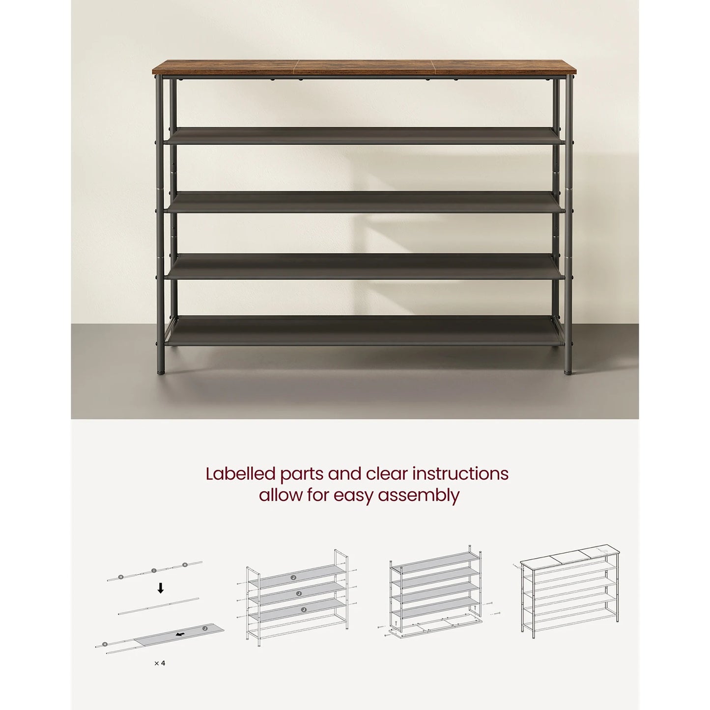 5 Tier Narrow Shoe Storage Organizer