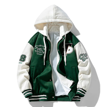 Hip hop zipper hooded jacket