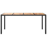 Durable Poly Rattan & Acacia Wood Garden Table