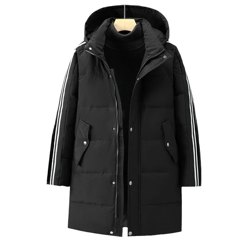 Men's Hooded Long Duck Down Coat