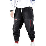 Loose Denim Drawstring Waist Harem Pants