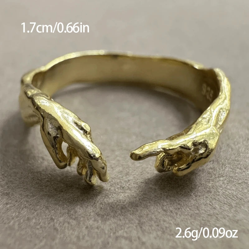 Creative Adam Hands Touch Adjustable Ring