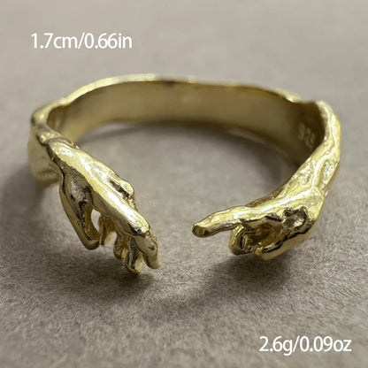 Creative Adam Hands Touch Adjustable Ring