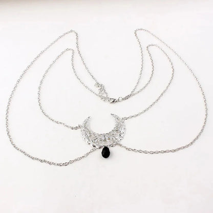 Gothic Hollow Moon Head Chain