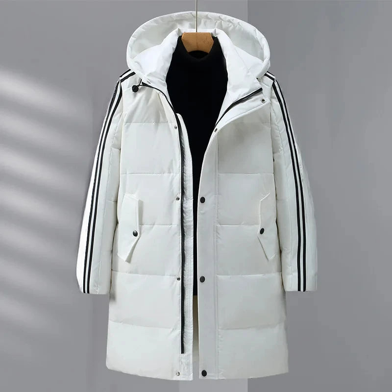 Men's Hooded Long Duck Down Coat