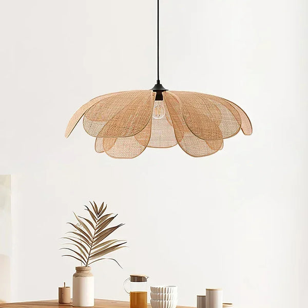 Weaving Petal Willow LED Chandelier Rattan Penant Lamp
