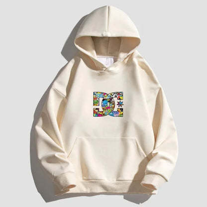 Letter printing hooded sweater