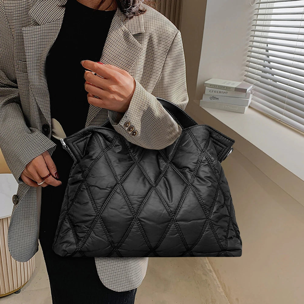 Cotton-padded fashion handbag