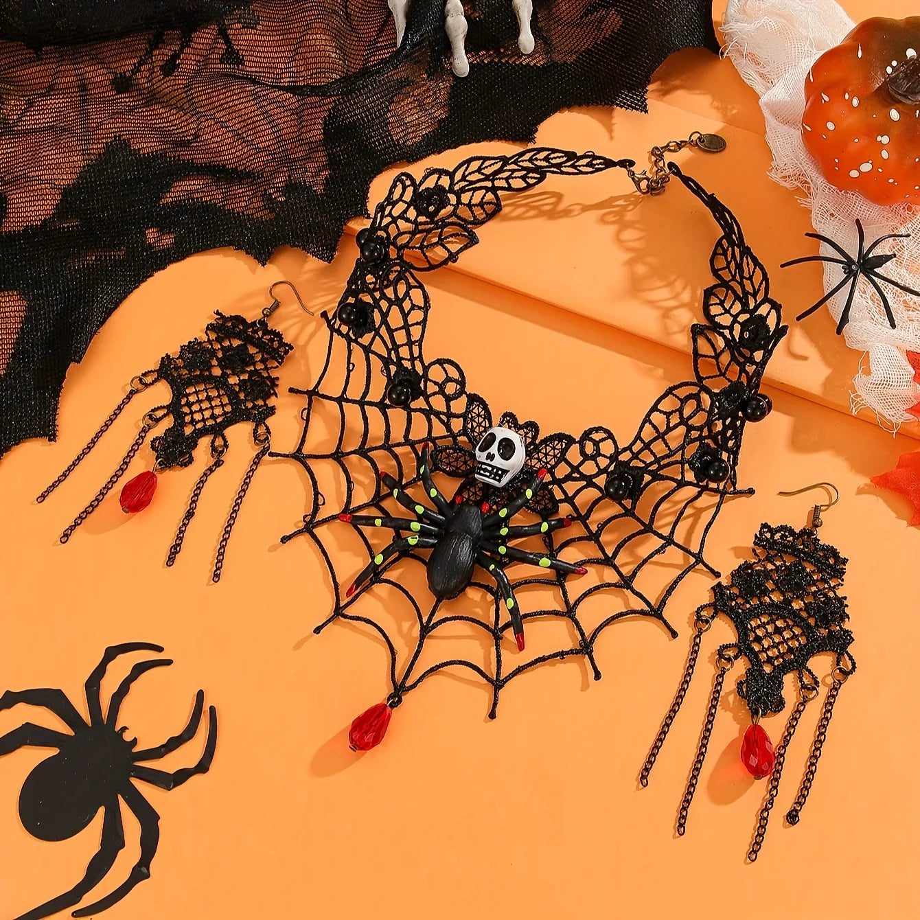 Halloween Party Festival Necklace Earrings Set