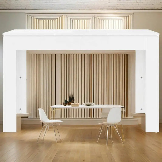 High gloss white dining table