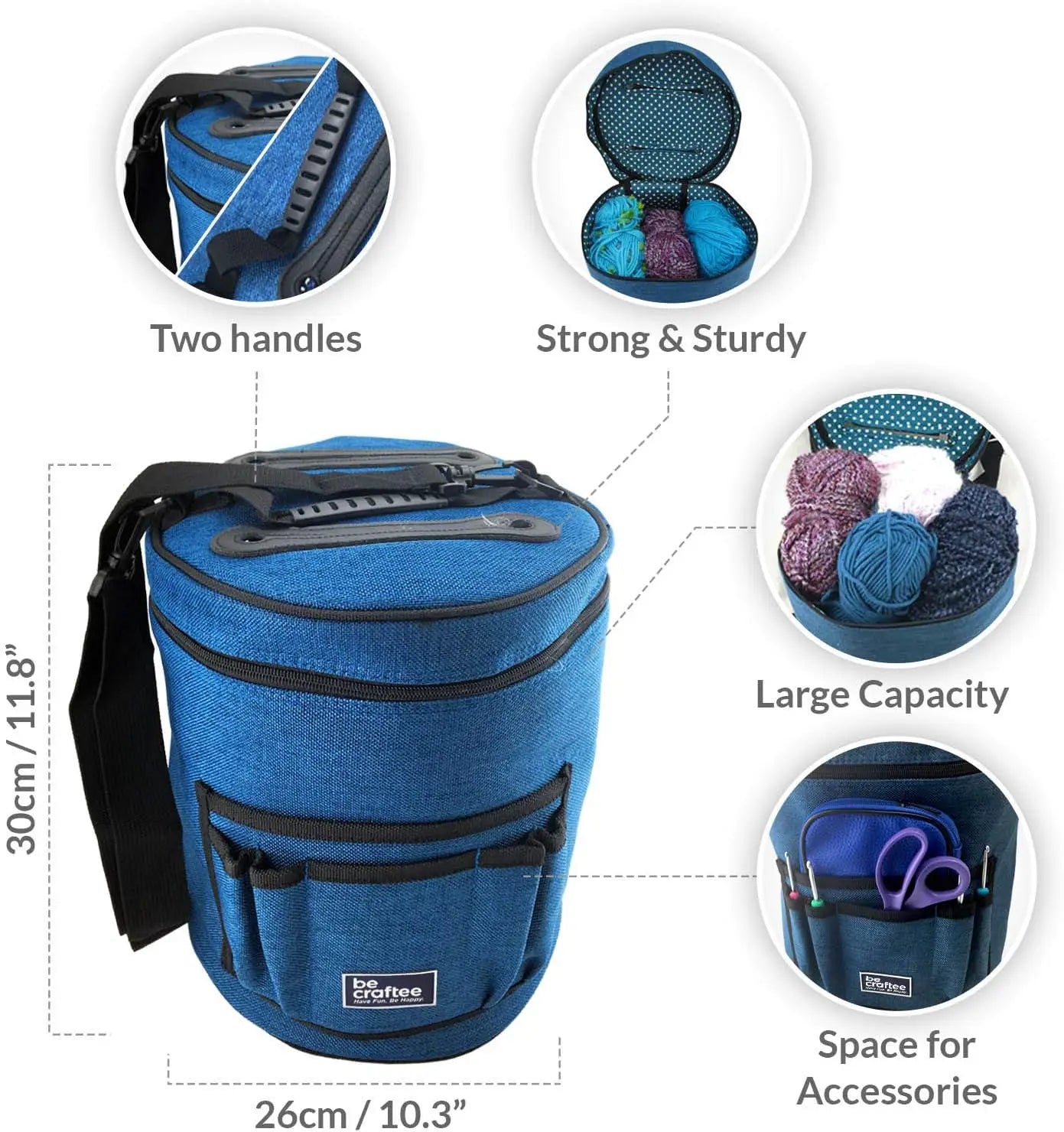Crochet & knitted portable yarn storage bag