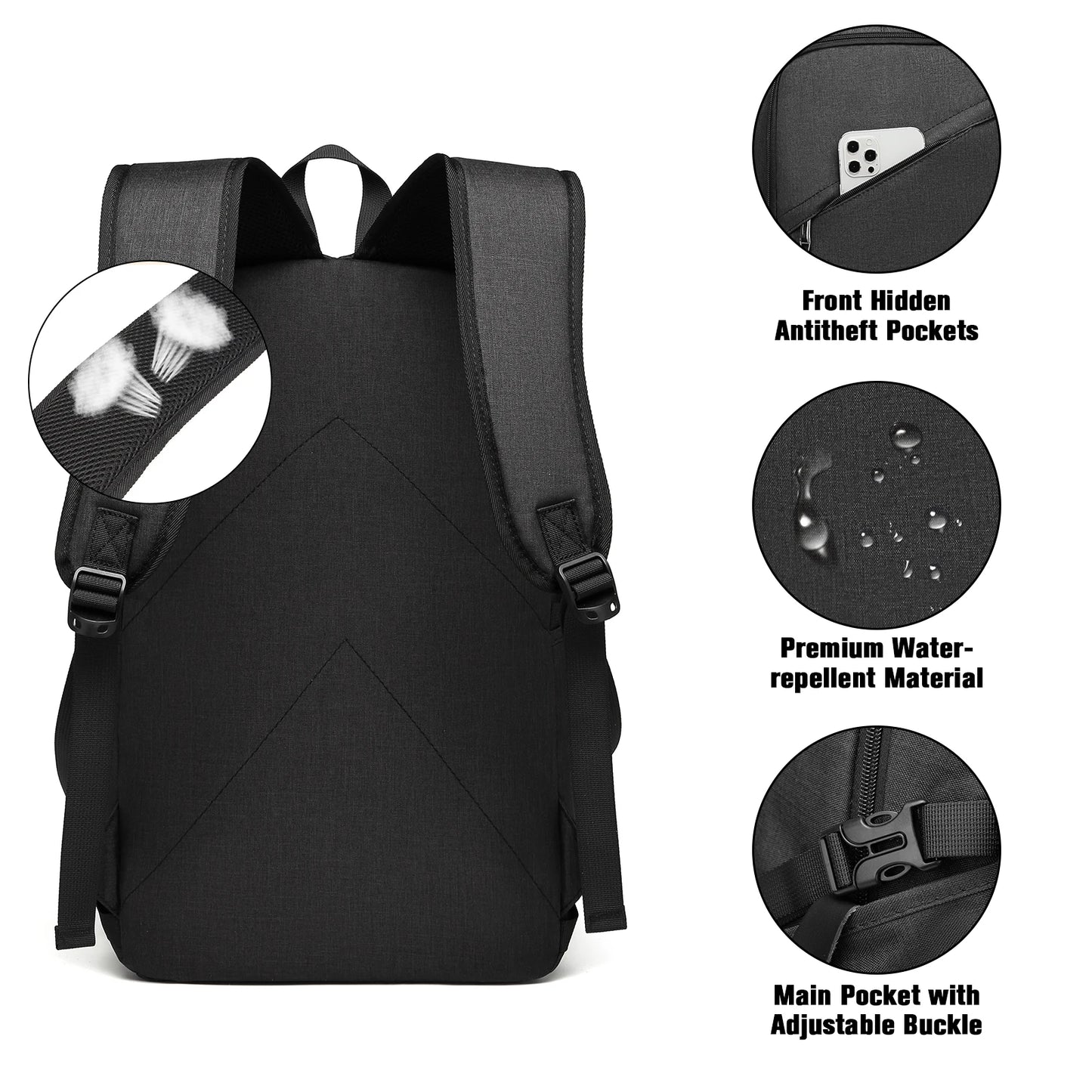 Anti-theft usb-charged laptop backpack