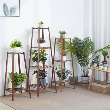 Garden vintage tall plant stand bamboo planter