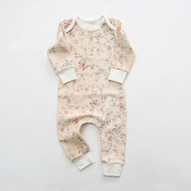 Long Sleeves Soft Cotton Newborn Jumpsuit