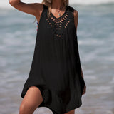 Hollow Out Crochet Splicing Beach Dress