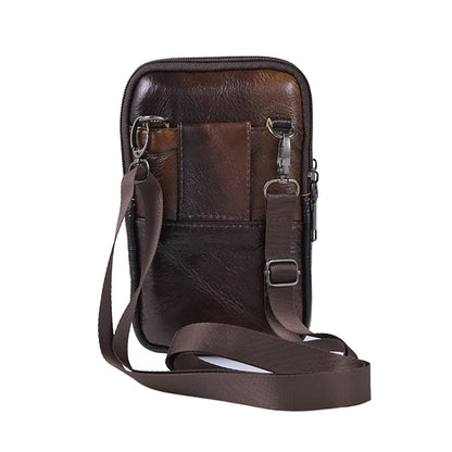Genuine leather cowhide vintage belt pouch